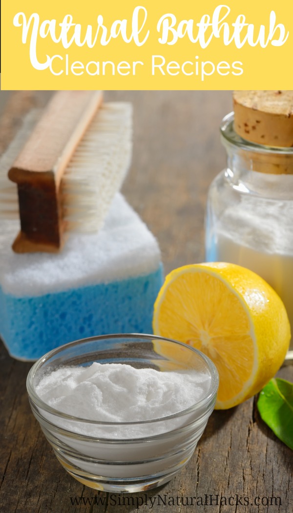 bathtub cleaner ingredients on wood