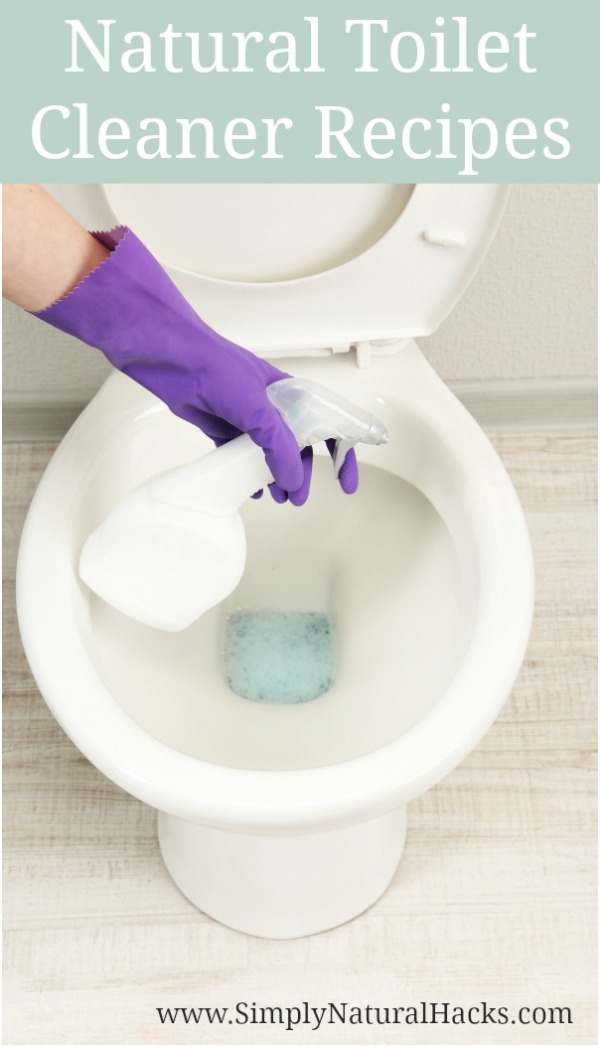 cleaning toilet with spray bottle