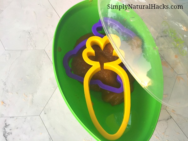 Natural Slime in an Easter Egg with Cookie Cutters