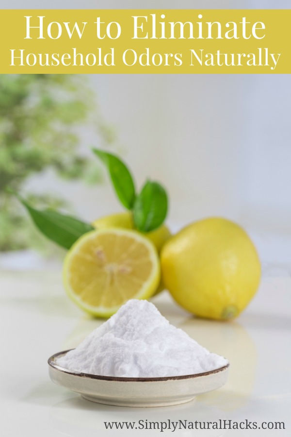 lemon and baking soda on white background